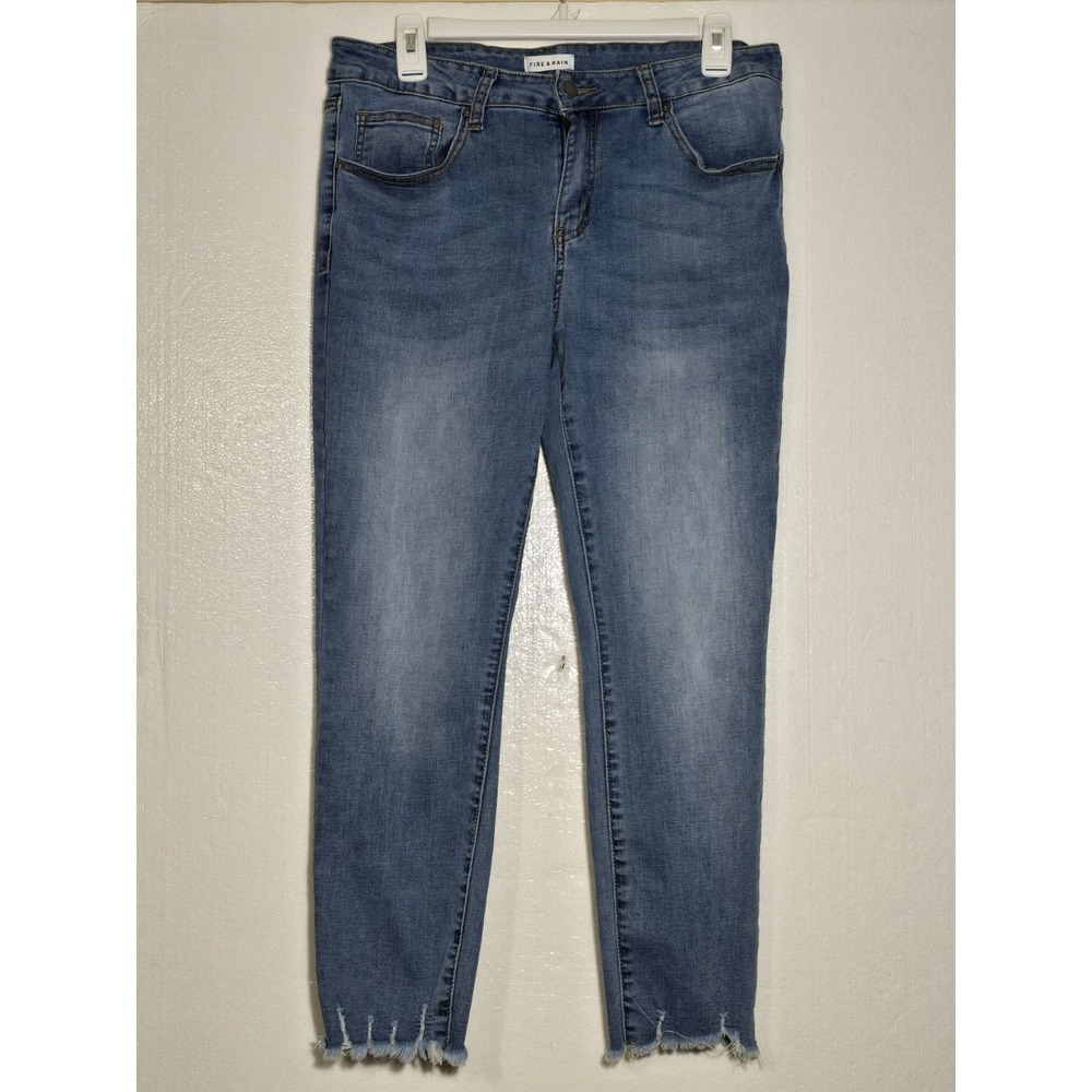 Fire & Rain Skinny Jeans Women Size‎ 15 Distressed Hem Stretch Denim GUC